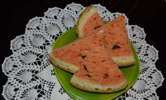 Vannmelon-like rosinbrød