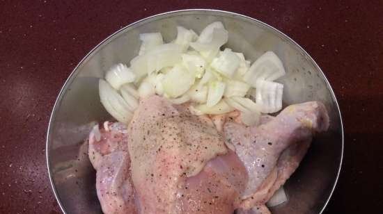 دجاج في ريسلينج (نبيذ أبيض) في بادن هاينشن في ريسلينج (Steba multicooker-pressure cooker)