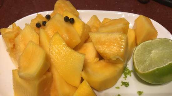 Sorbet van papaja en limoen