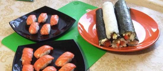 Nigiri sushi és tekercs