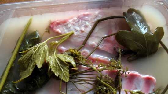 Costine di maiale in salamoia di cetriolo (affumicatoio marca 6060)