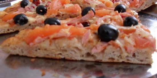 Impasto integrale (50:50) per pizza, focaccia, khachapuri in cinque minuti al giorno