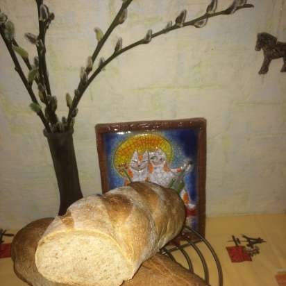 Pane di grano con brodo di ceci con crusca (Rekitsen)