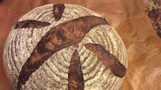 Zebra kenyér folyékony élesztővel Vasilisa Pekash-tól