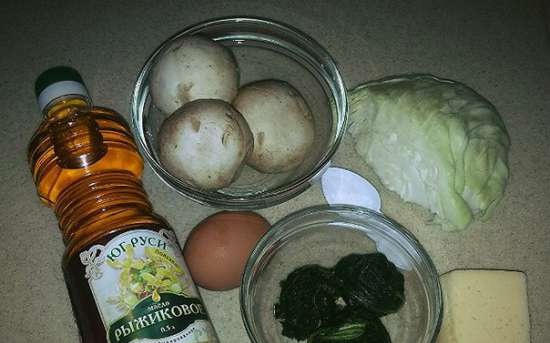 Zelné churros s houbami a špenátem (v Princess churrosmaker 132401)