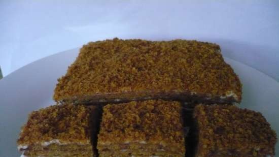 Rychlý medový dort z hromadného těsta (možnosti pečení v různých zařízeních)