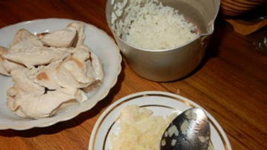 Calamari ripieni di riso e pollo