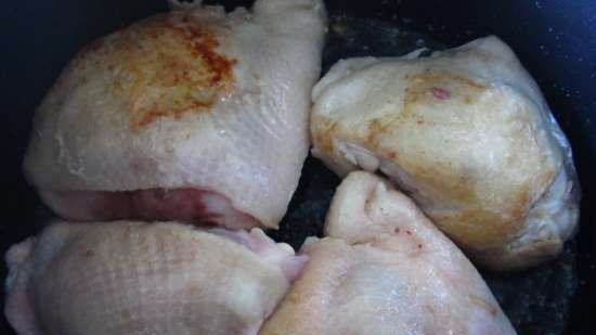 دجاج بصلصة الباذنجان