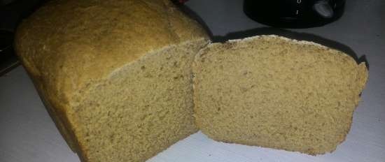 Pane di segale di grano su kefir con malto alla crema