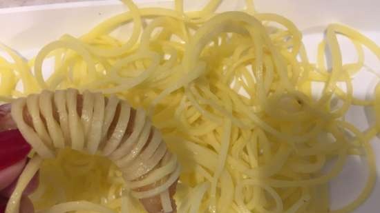 Reker i en spiral av poteter
