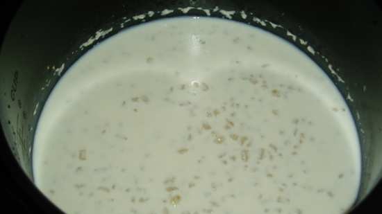 Porridge di orzo perlato al latte nella pentola a pressione Oursson 4002