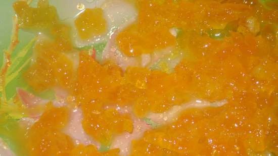 Mermelada o caviar rojo de yemas de huevo
