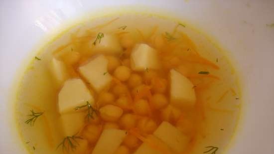 Vegetarisk suppe med kikerter, poteter og gulrøtter (Polaris 0305)