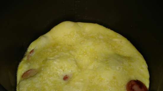 Omlett kolbásszal és sajttal (Polaris 0305 gyorsfőző)