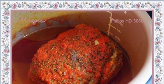 Carne in salsa piccante in un multicooker Philips HD3060