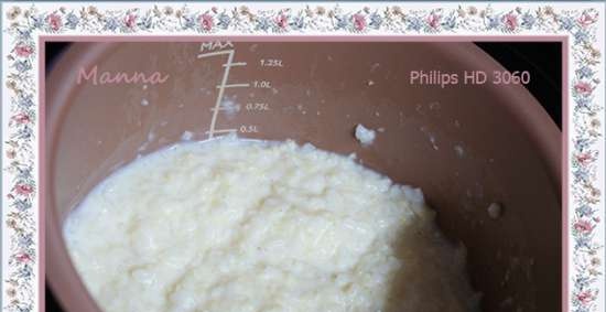 Porridge di latte in un multicooker Philips HD3060