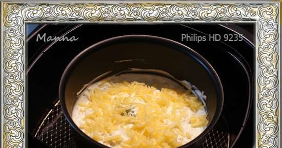 Rizs rakott brokkolival és karfiol sajtszósszal a Philips HD9235 légszárítóban
