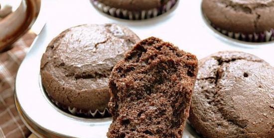 Cupcakes magros de chocolate con coco