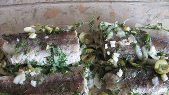 Ryba s olivami v troubě