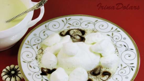 Śnieżki z sosem waniliowym (Schneenockerln mit Vanillsauce)