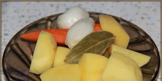 Zuppa di baccalà con zucchine e riso (multicooker - pentola a pressione marca 6051)