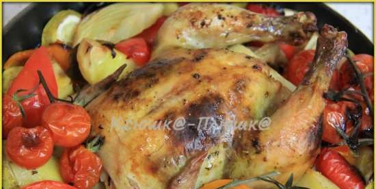 Pollo aromático al horno con verduras en la Airfryer Brand 35128
