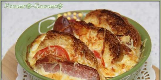 Oste-gryte med brød og tomater (Philips Airfryer)