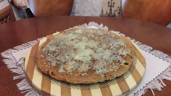 Placek z rodzynkami z leniwego ciasta kefirowego (grill do pizzy z wieloma piekarnikami GFB-1500)