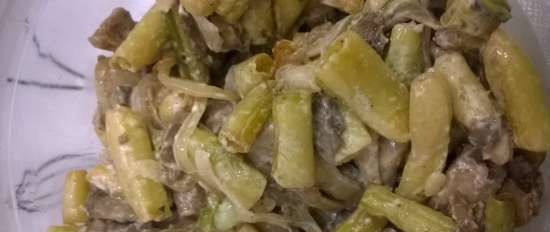 Sałatka z fasolki szparagowej z grzybami