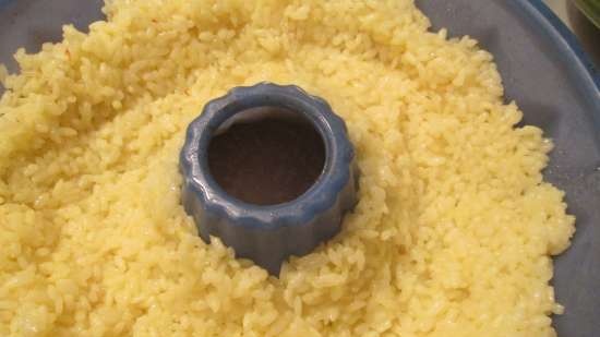 Hal rizses gyűrűben menta mártással