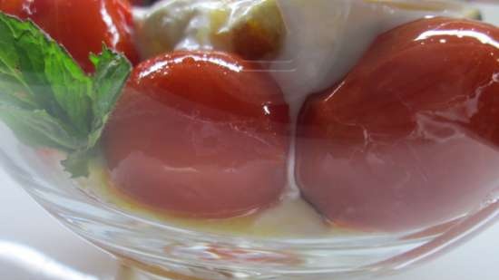 Karmelizowane pomidory z lodami śmietanowymi