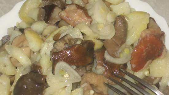 Ensalada de patatas y setas saladas (magra)