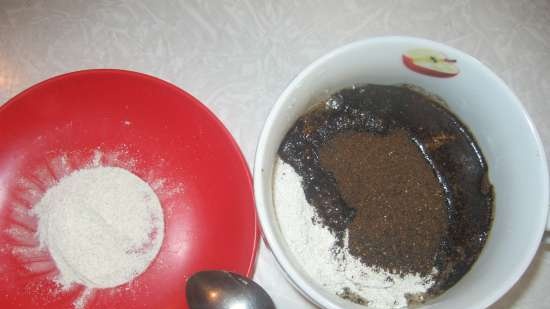 Hvet-rug vaniljesausbrød med flytende gjær med frø