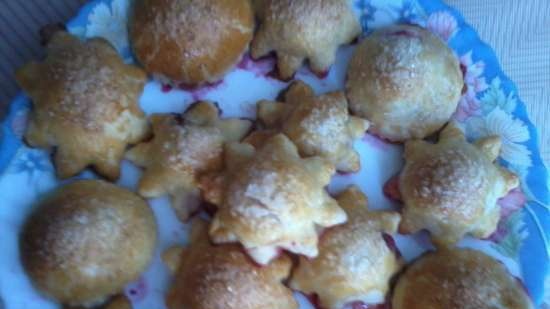 Dessert "Rookwolken met abrikozen en bessen"