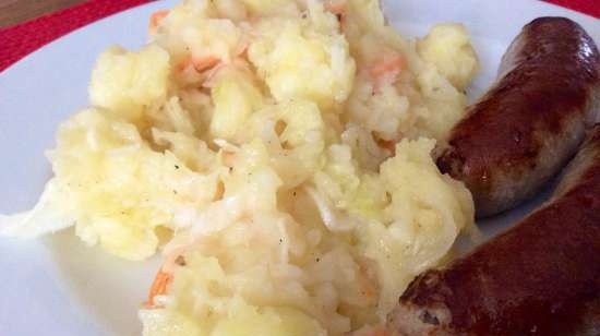 Ensalada tibia de chucrut de patata (Kartoffel Sauerkraut Salat)