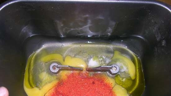 Búza-rozs tészta paprikával és korpával
