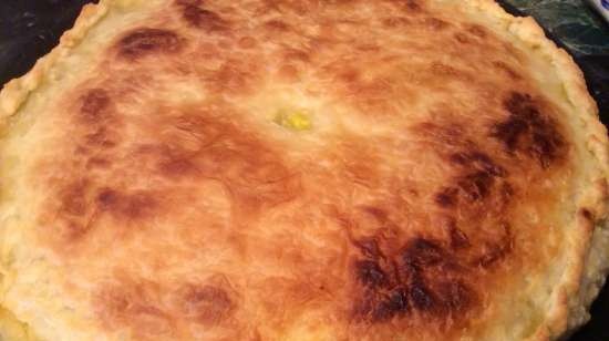 Pastel con acelgas, queso feta y huevos de codorniz (horno para pizza Princess)