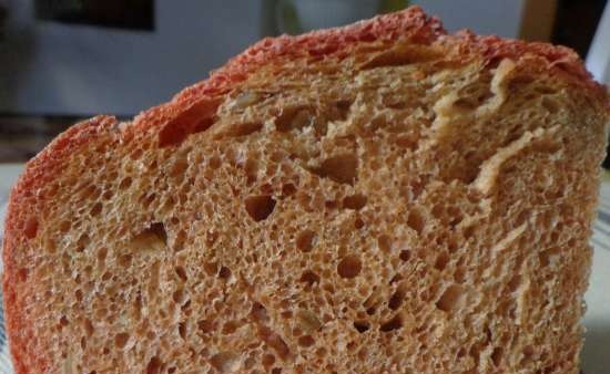 Pan con remolacha sobre masa madura (horno)