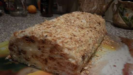 Puff pastry log cake (quick Napoleon)