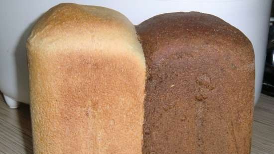 Brood Dag en nacht of pseudo Borodinsky volkorenbrood met lijnzaadmeel en mout