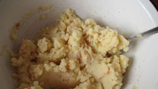 Burgonyás palacsinta sajttal és szalonnával, burgonyapehelyből