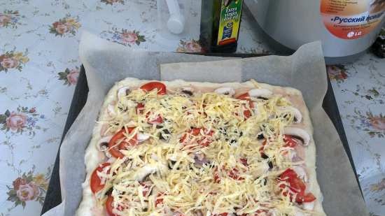 Gistpizza volgens het recept voor de LG HB-205CJ broodbakmachine