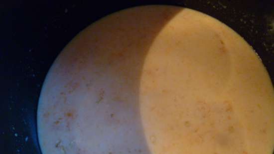 Porridge di zucca con farina d'avena in un multicooker Redmond M23