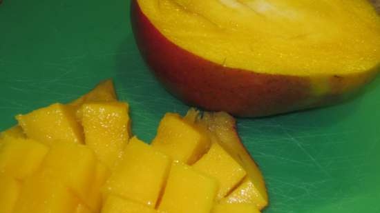 Millefuil con mango y cuajada de limón