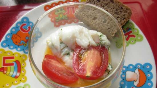 Poached egg in cling film