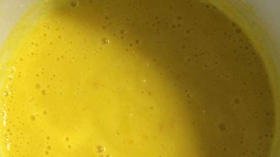 Pěna s tomelem, pomeranč ve vanilkové omáčce