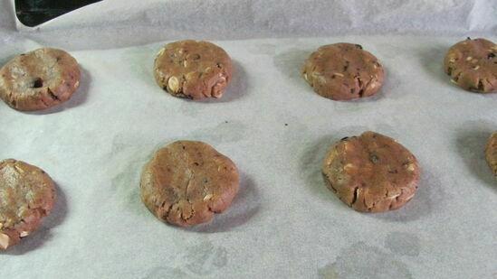 Biscotti di farina d'avena con mirtilli rossi e cioccolato di E. Jimenez