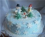 Snowman family cake