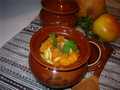 Pork stewed in pots with pumpkin, parsnips and apples