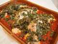 Salmon baked with capers